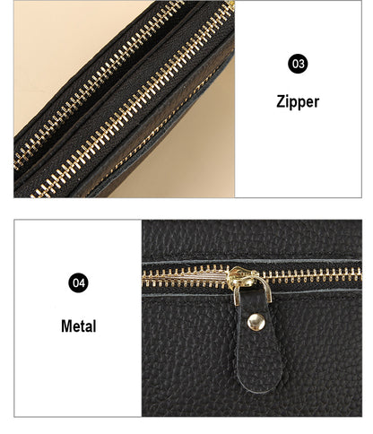 Royal Bagger Fashion Short Wallet for Women Genuine Cow Leather Cute Clutch Bag Zipper Coin Purse Card Holder with Key Chain