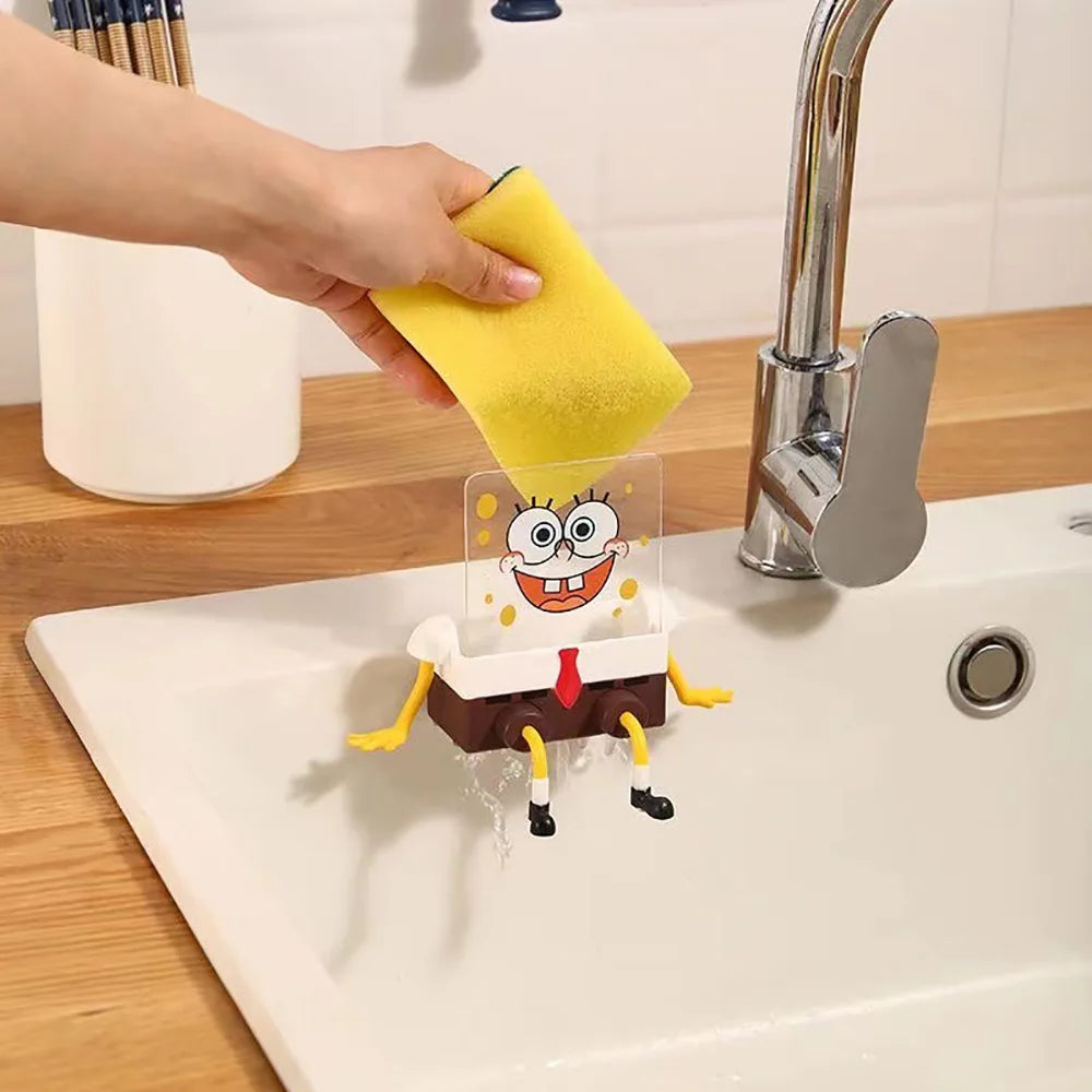 SpongeBob SquarePants Sponge Brush Dish Washing Brush Drain Rack