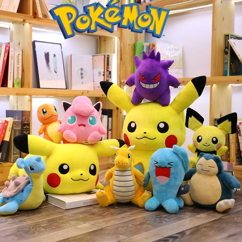 Pokemon Plush Toy Pikachu kawaii Plush Doll Little Fire Dragon Fat Ding Miao Frog Geng Ghost Soft Doll toys Gift