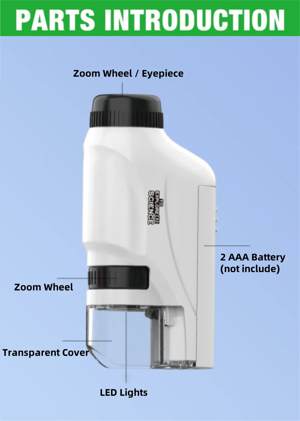 Microscope 60-120x Lab Handheld Microscope Battery Powered