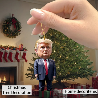 Trump-Inspired Acrylic Christmas Decor Hanging Ornament