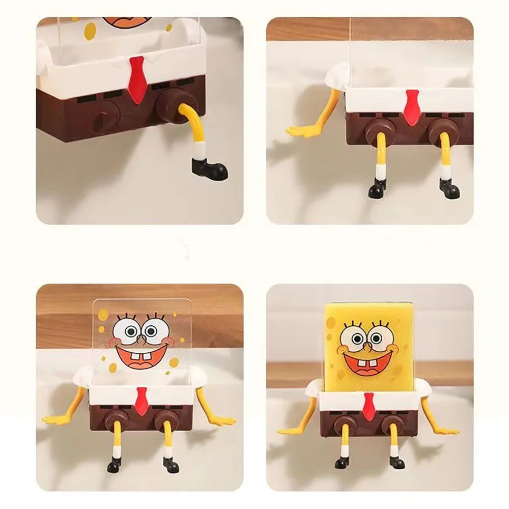 SpongeBob SquarePants Sponge Brush Dish Washing Brush Drain Rack