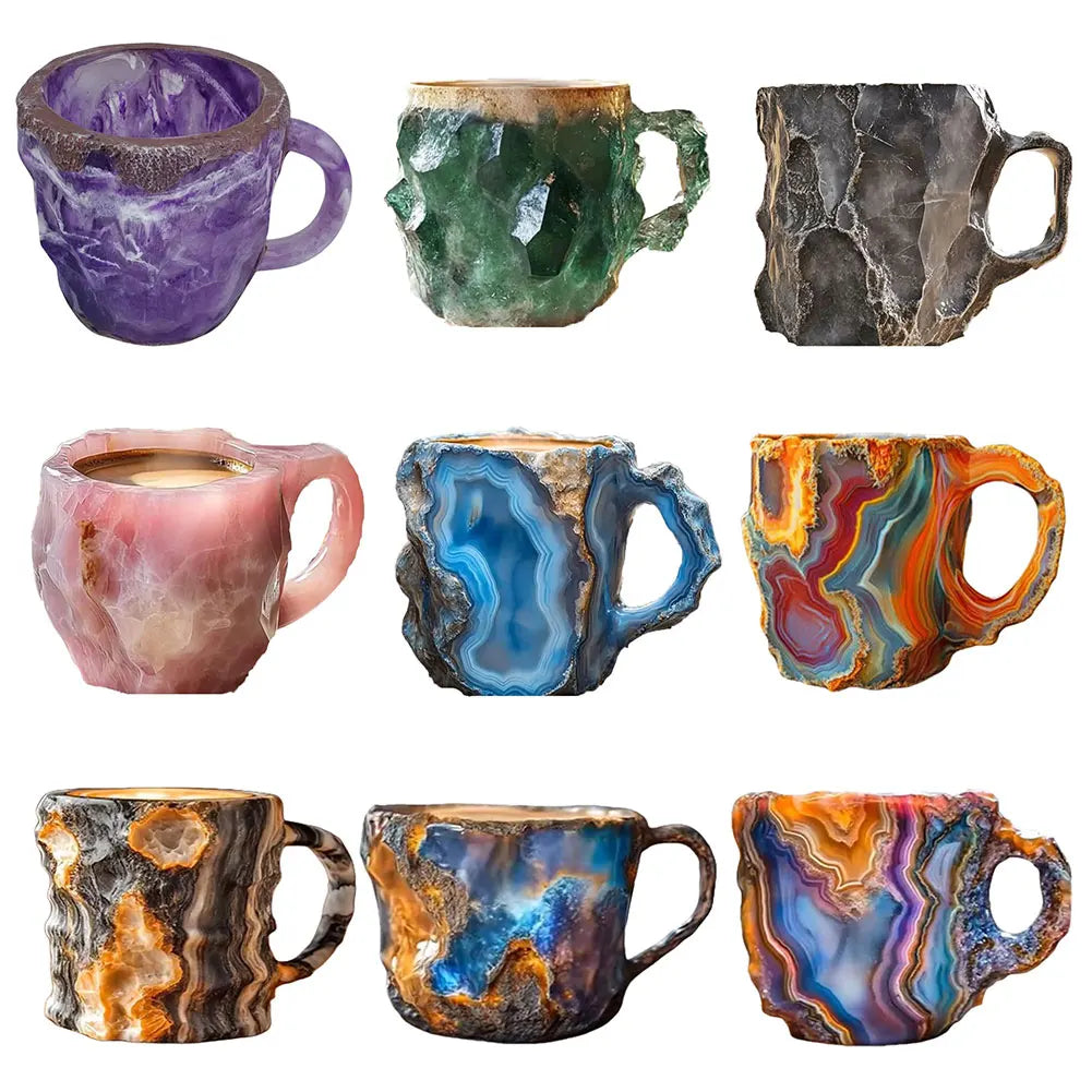 Mineral Crystal Coffee Mugs Volcano Colorful Crystal Christmas Mugs