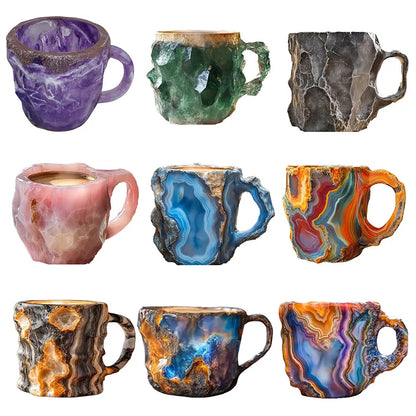 Mineral Crystal Coffee Mugs Volcano Colorful Crystal Christmas Mugs