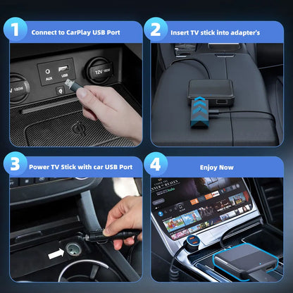 2024 OTTOCAST Car TV Mate Converter for Fire Google TV Stick to OEM Wired CarPlay Car for Watch TV Video Car Accessories