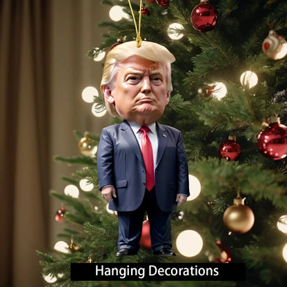 Trump-Inspired Acrylic Christmas Decor Hanging Ornament