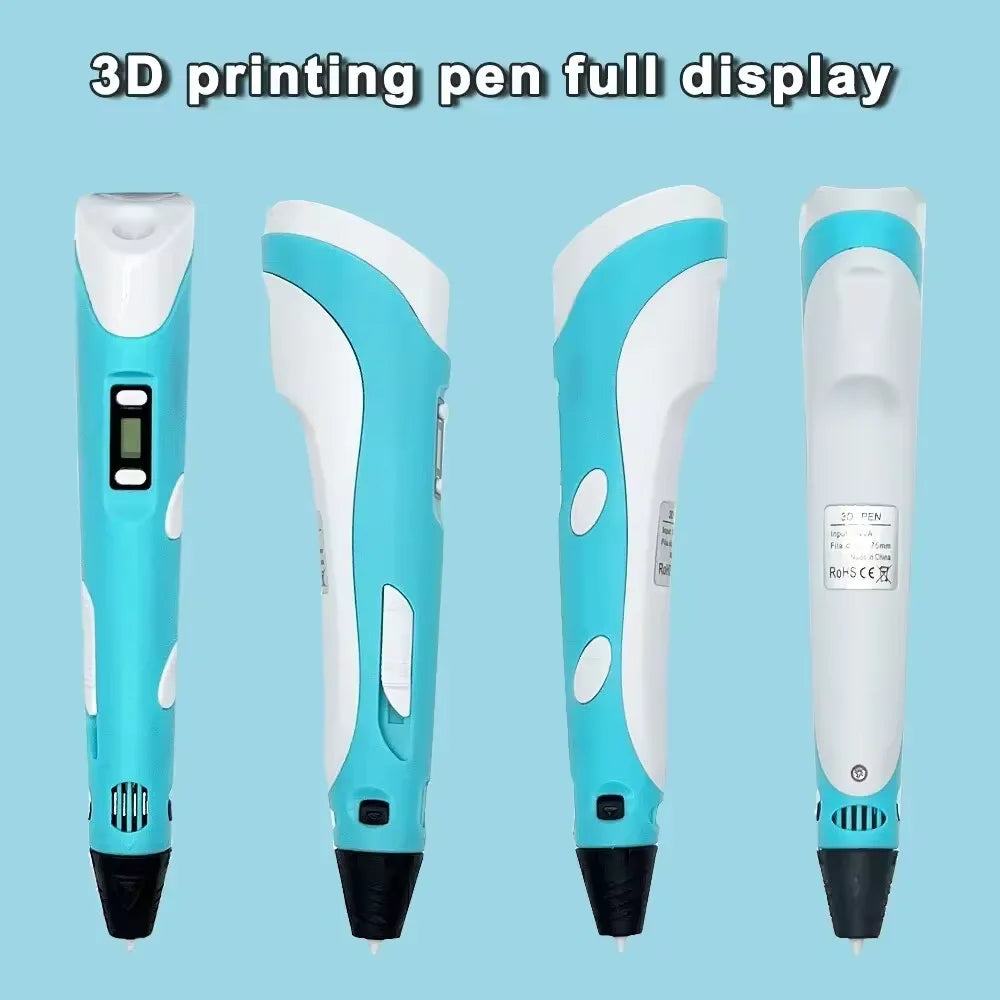 3D Printing Pen with 9M PLA Consumables High-Temperature 3D Graffiti Tool Intelligent Toy Christmas