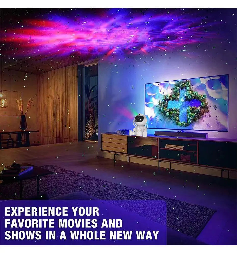 Rocket Astronaut LED Star Galaxies Projector Night Light Starry Sky Porjectors Lamp For Decoration Bedroom