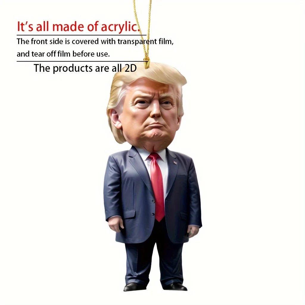 Trump-Inspired Acrylic Christmas Decor Hanging Ornament