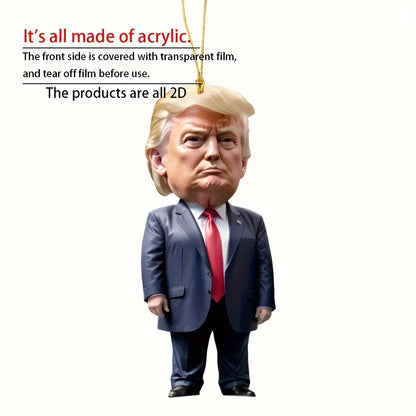 Trump-Inspired Acrylic Christmas Decor Hanging Ornament