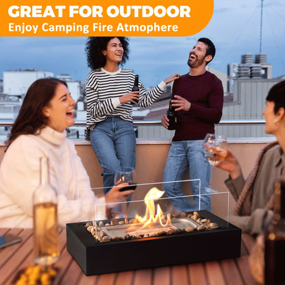 Portable Tabletop Metal Fire Pit Space-Saving Fireplace For Indoor & Outdoor Use