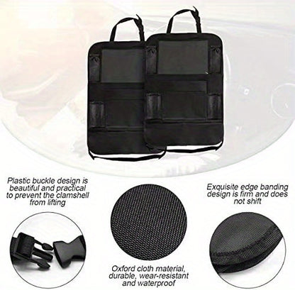 1pc Simple Black Multi Grid Seat Back Hanging Car Storage Bag, Multifunction Car Storage Bag For Car