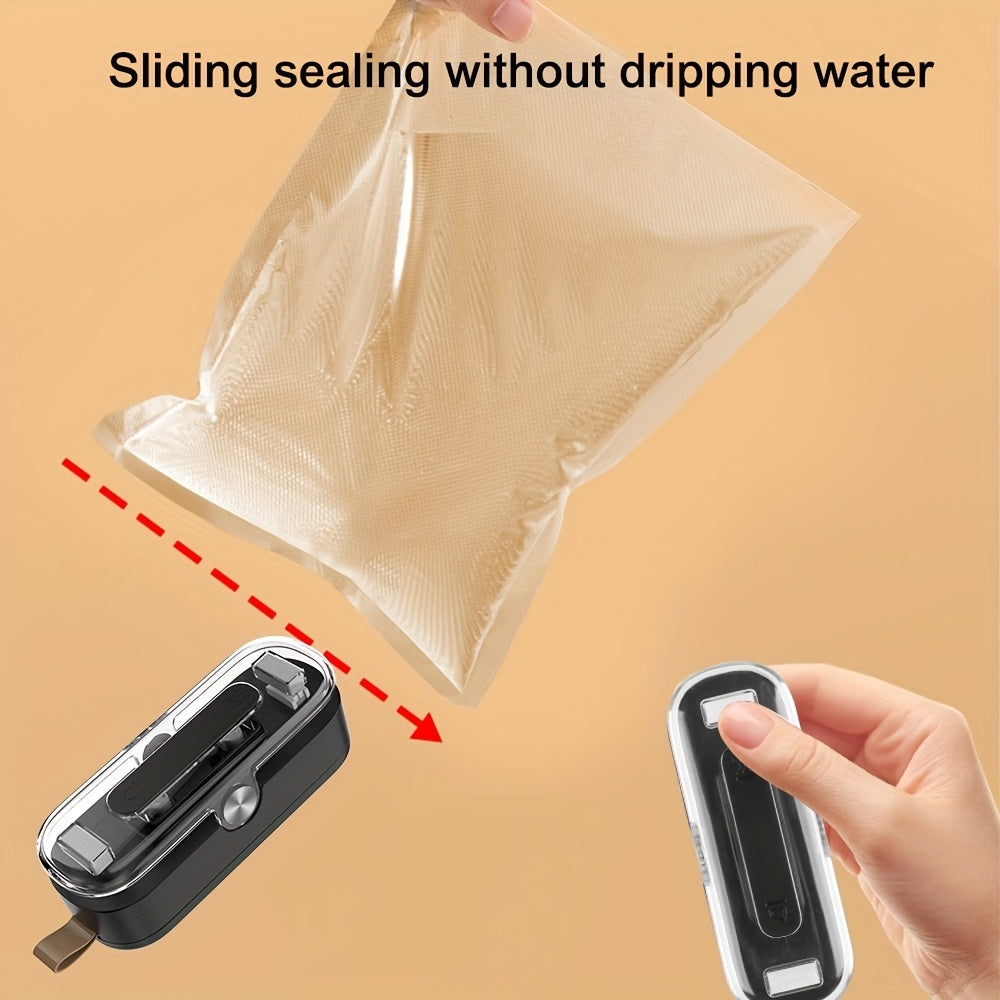 2-in-1 Mini Bag Sealer & Cutter - Portable Heat Vacuum Sealing Machine for Fresh Food, Snacks, Cookies Storage