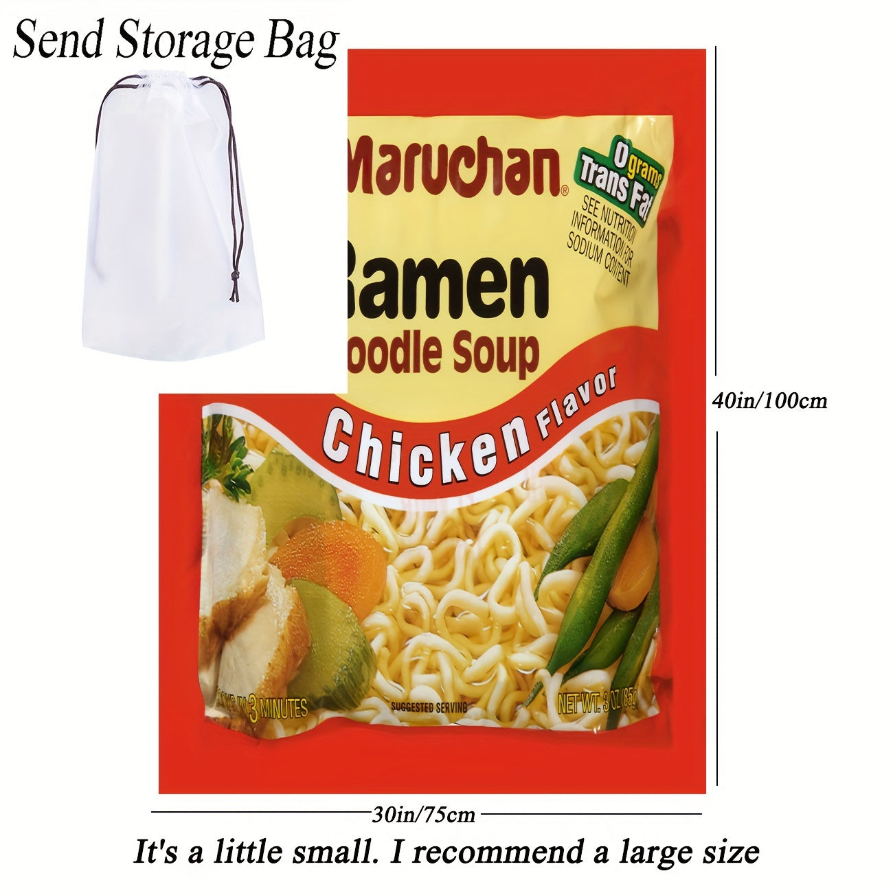 Maruchan Chicken Flavor Ramen Noodle Soup Graphic Blanket - Soft Comfortable Flannel Fleece, All-Season Chunky Knit Polyester Throw for Camping, Office Nap, Dorm Room, Gift - Machine Washable