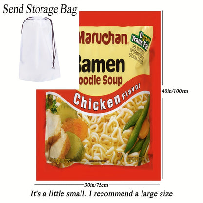 Maruchan Chicken Flavor Ramen Noodle Soup Graphic Blanket - Soft Comfortable Flannel Fleece, All-Season Chunky Knit Polyester Throw for Camping, Office Nap, Dorm Room, Gift - Machine Washable