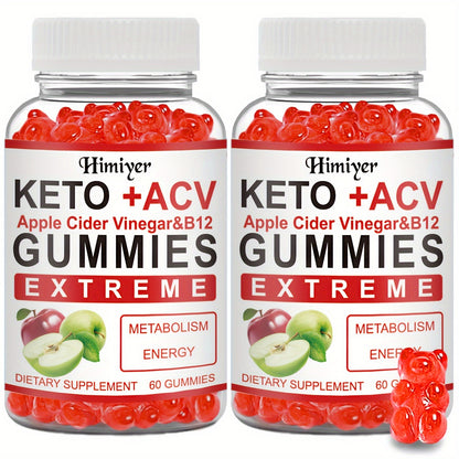 Keto Gummies-Apple Cider Vinegar Formulated With Pomegranate Beet Juice Powder B12 Vegan 60 Gummys,