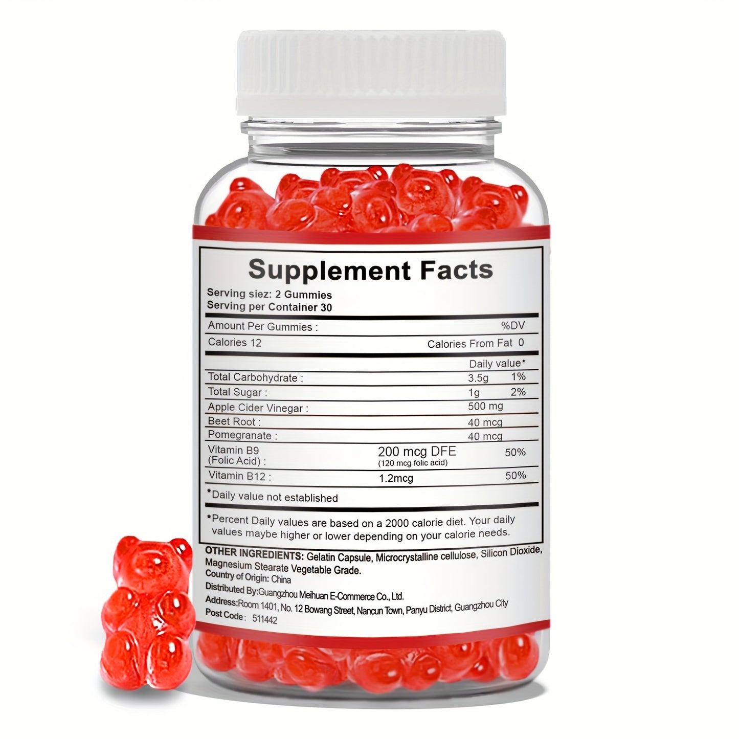 Keto Gummies-Apple Cider Vinegar Formulated With Pomegranate Beet Juice Powder B12 Vegan 60 Gummys,